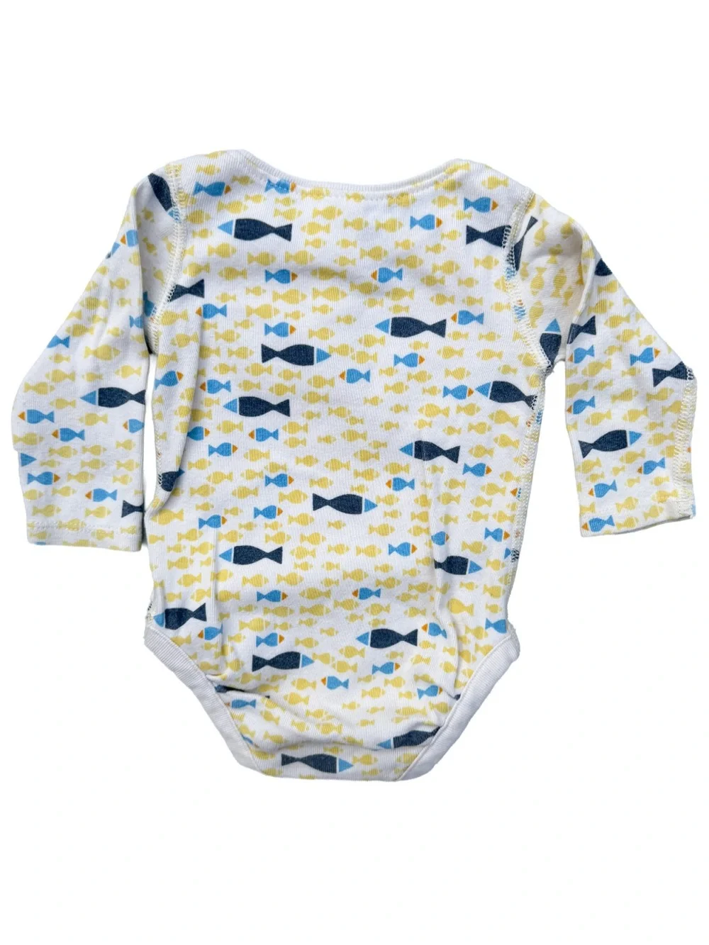 Hanna Andersson Organic Cotton Fish Bodysuit 60cm 3-6M Boy Girl Onesie EUC Boy